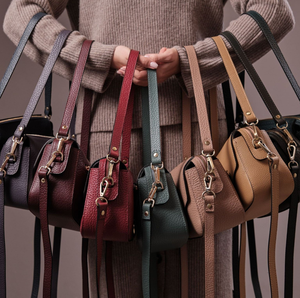 Сумка кожаная через плечо Azaro 3684 минт