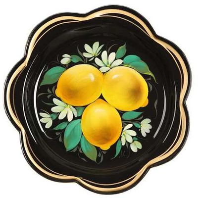 Жостовский поднос декоративный, размер 18 см (A1), металлический