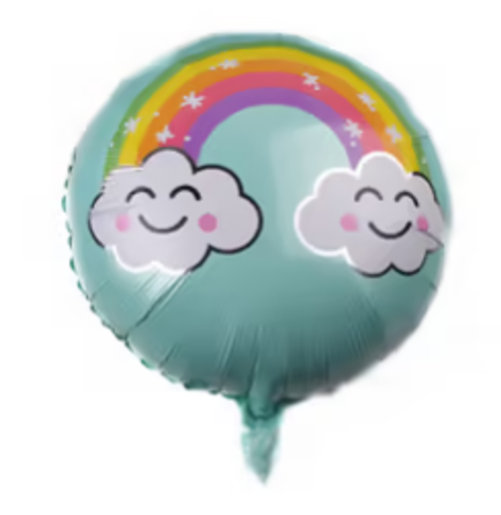 К 18" Круг Радуга с облачками