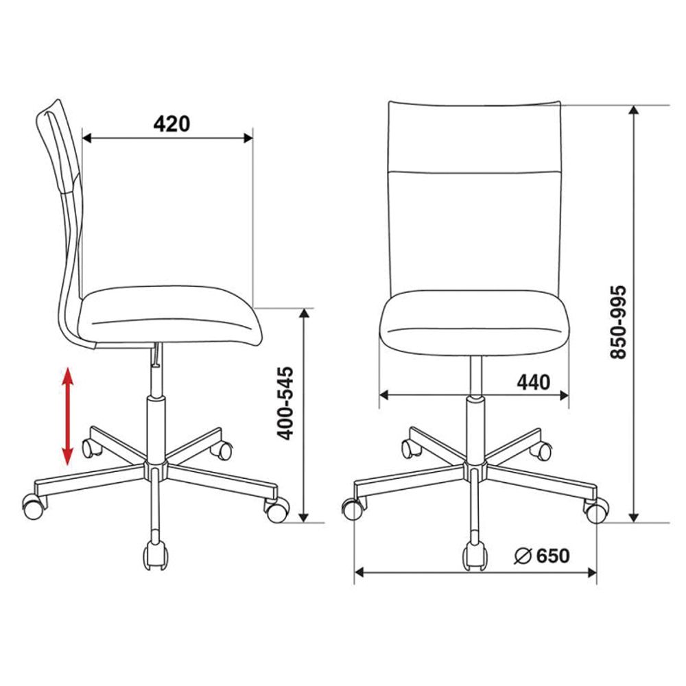 Кресло оператора Бюрократ CH-1399/Black спинка сетка черная, искусственная кожа черная
