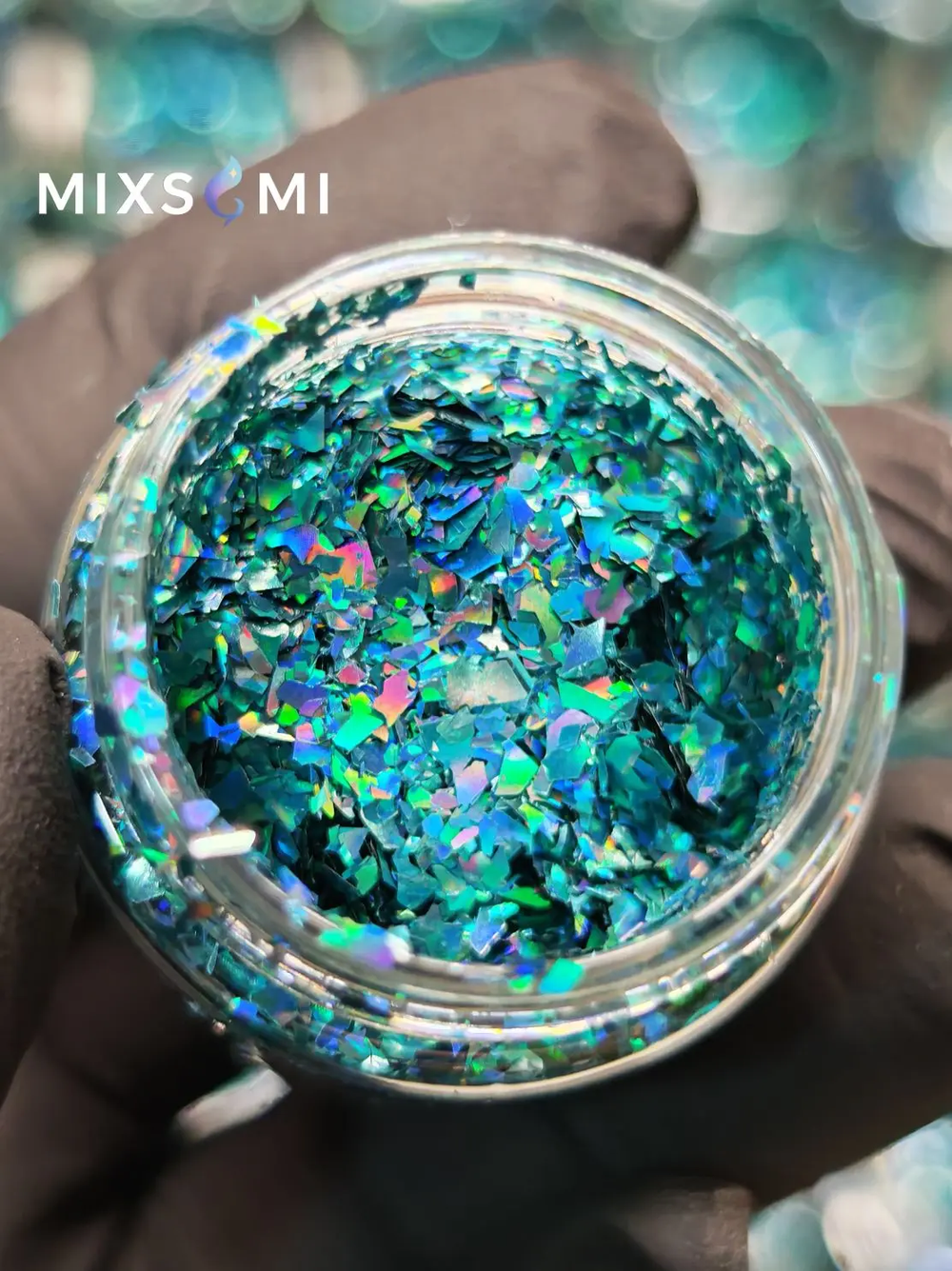Хлопья - слюда 88808 Аква-изумруд голографик - для литья изделий и творчества
