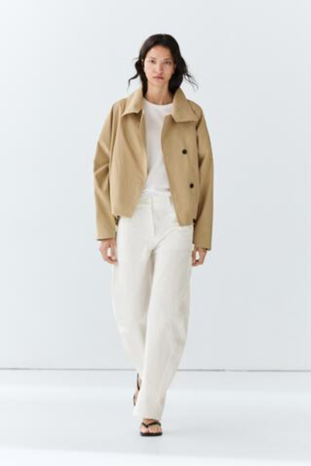 Massimo Dutti Хлопковые брюки карго, белый