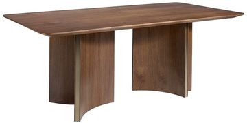 Прямоугольный обеденный стол 1109/DT210118 из ореха и позолоченной стали Испания 