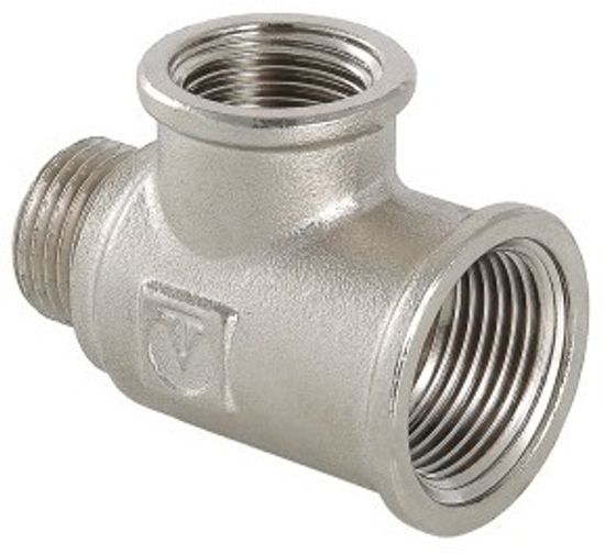 Тройник Valtec 3/4"х3/4"х1/2" ВР/ВР/НР переходной латунный никелированный VTr.134.RN.050504