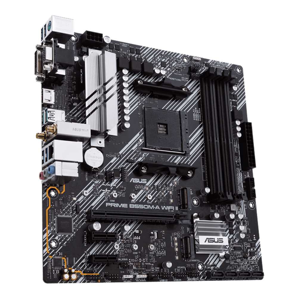 Материнская плата ASUS PRIME B550M-A WIFI II AM4 4xDDR4 4xSATA3 RAID 2xM.2 VGA HDMI DVI mATX