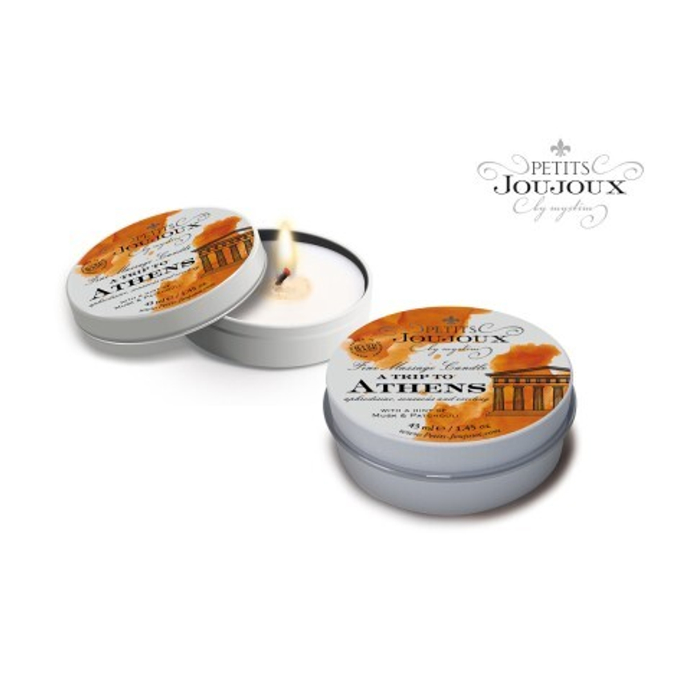 PETITS JOUJOUX Массажная свеча ATHENS мускус и пачули 33 гр.