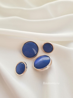 Пуговицы синие золотистые