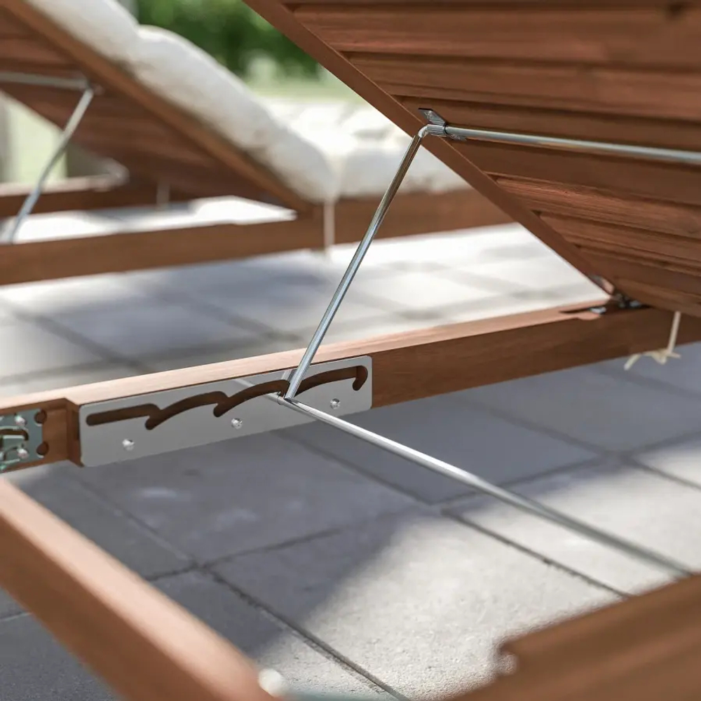 Шезлонг - IKEA NÄMMARÖ/NAMMARO, белый/светло-коричневый, НЭММАРО ИКЕА