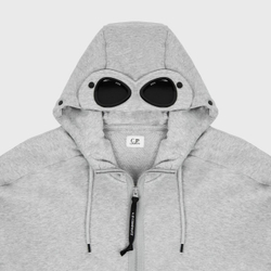 Худи на молнии C. P. Company Diagonal Raised Fleece Google Grey