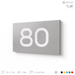 Табличка с номером 80 на дверь квартиры, для офиса, кабинета, аудитории, склада, серая 120х70 мм, Айдентика Технолоджи