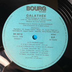 Винтажная виниловая пластинка LP Victor Masse Galathee Галатея (Франция 1977)