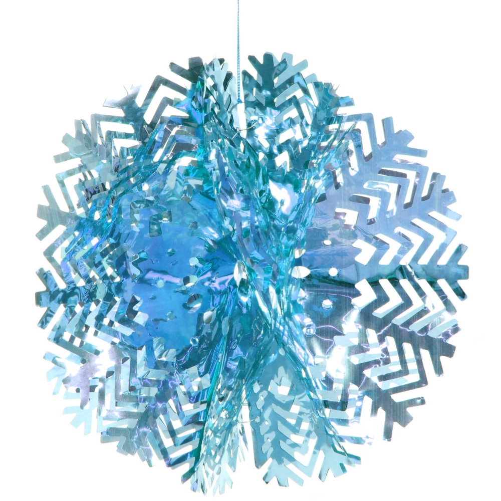 Украшение фольгированное «Снежный шар» d-30 см, Голубой