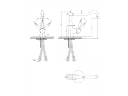 Смеситель для кухниAksy Bagno Faenza-403-Bronze схема