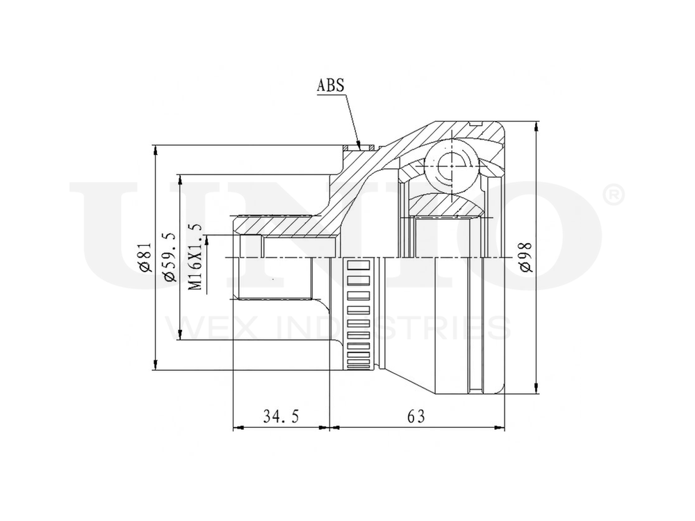 ШРУС внешний UNIO CVJ-20005
