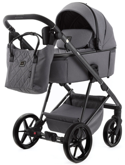 Детская коляска Adamex Delta Natura 2 в 1 DN-10-STONE (Т.СЕРЫЙ)