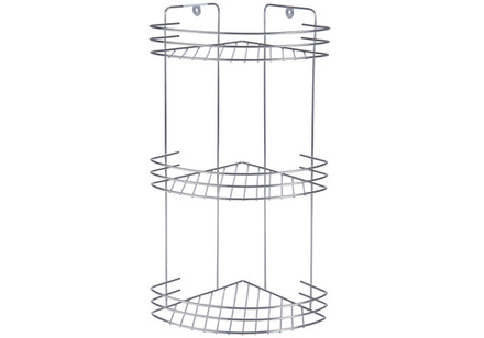 Полка 3-х ярусная угловая с крючками,сталь ML 110WC30M44