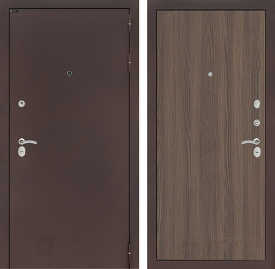 Входная дверь Лабиринт КЛАССИК антик медный - 05 Ясень Темный