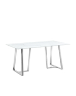 Стол обеденный Даллас 160*90 белый стеклянный
