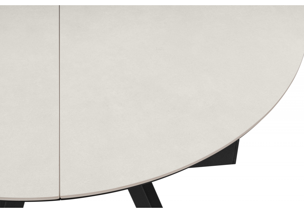 Керамический стол Woodville Трейси 90 carmen light gray, черный