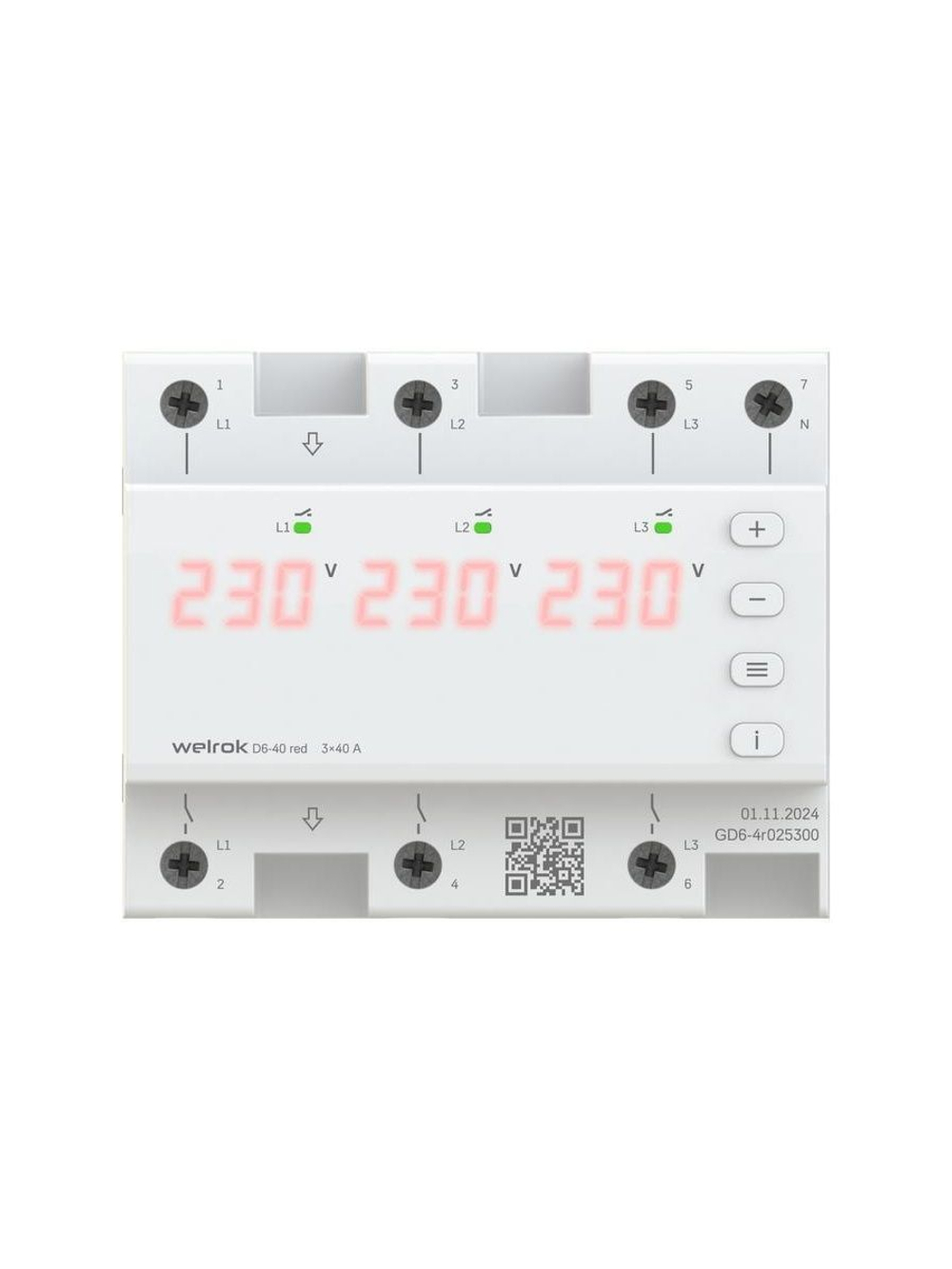 Реле напряжения D6-40 red Welrok 4660251140397