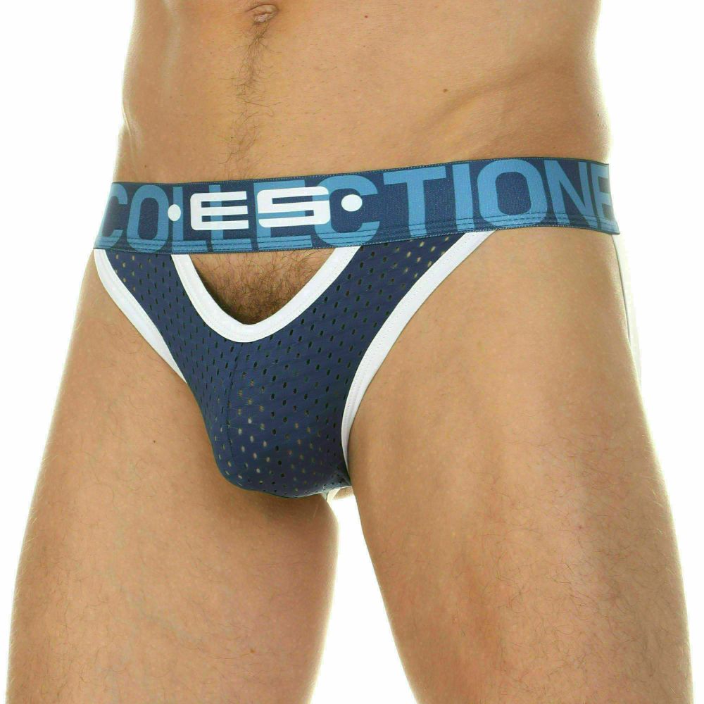 Мужские трусы джоки темно-синие в сетку ES Collection