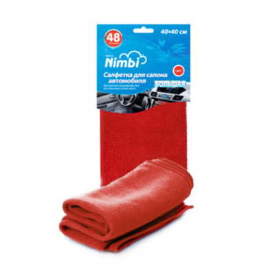 Салфетка  Kolibriya Nimbi-48  Автомобиль,  Микрофибра 40х40см,  Красная     (1/20)