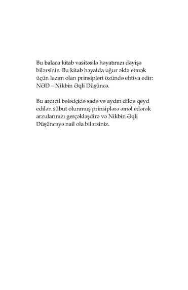 Nikbin düşüncənin açarı