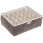 Кофр - органайзер для хранения вещей с прозрачной крышкой «УЮТДОМА», цвет серый, 24 отделения, 32*24*12см✦