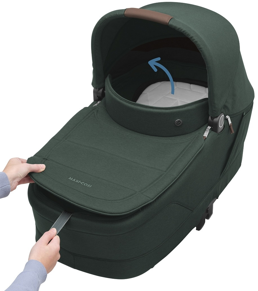 Коляска детская Maxi-Cosi Oxford Plus 3 в 1 с автокреслом CabrioFix Essential graphite 1978403110 Twillic Green/Зеленый