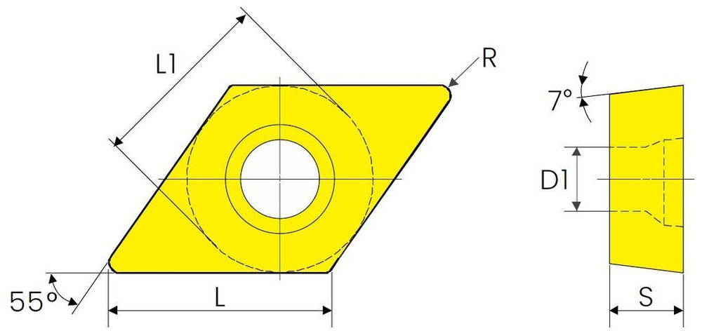 DCMT11T304-SL1 HK3115 Положительный угол