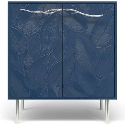 Комод Арт Колор leaves Стайл Сильвер с 2 полками Королевский синий