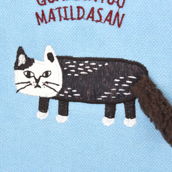 Сумка тоут с кошкой MATILDAsan, через плечо, нежно-голубая, 25-8028-2, KUSUGURU