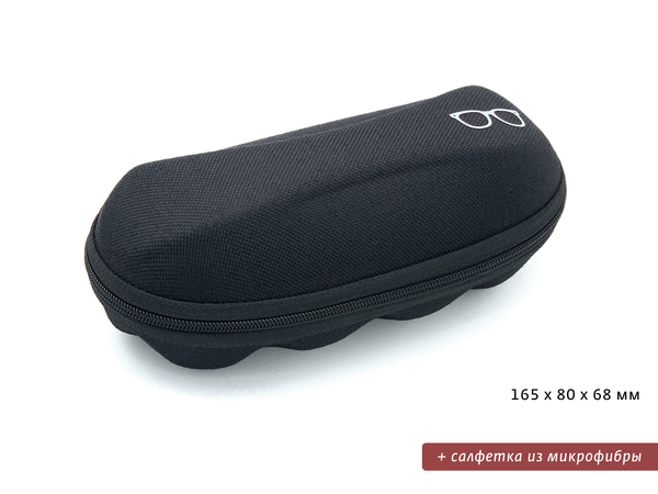 Футляр для очков с салфеткой C042 черный