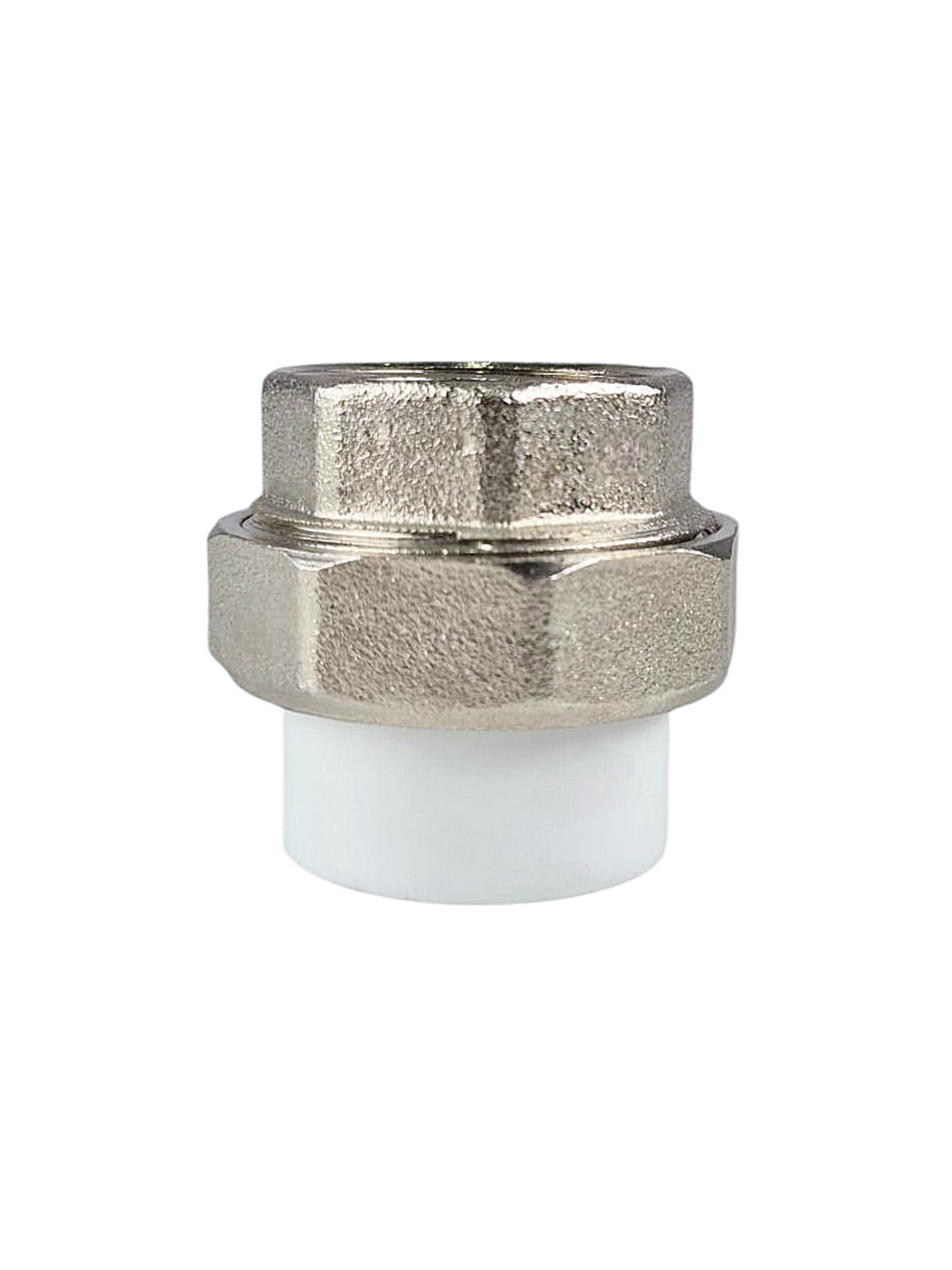 Муфта комбинированная разъемная (Американка) PPR внутренняя резьба 25х1,  белый, RTP (120/10)