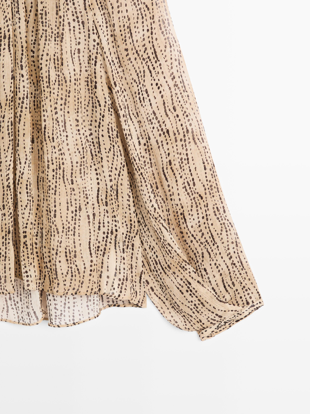 Massimo Dutti Полупрозрачная драпированная блузка, каменно-серый