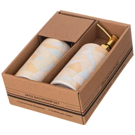 НАБОР ДЛЯ ВАННОЙ КОМНАТЫ 2 ПР. 370 МЛ 7,3*7,3*18СМ