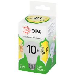 Лампа светодиодная ЭРА GREEN LINE LED A60-10W-830-E27 GL 10Вт груша теплый свет E27 | Лампы cветодиодные Груша (A)