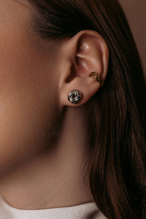 Серьги "Узелки" в серебре