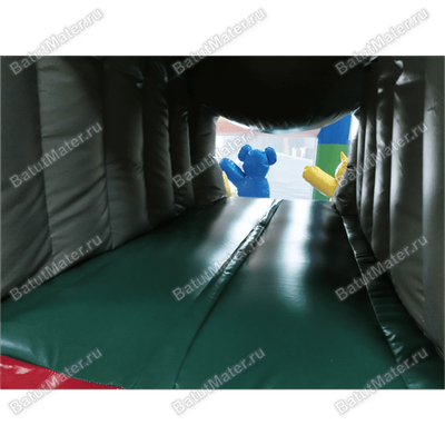 Надувной батут с крышей "Злой страшный серый волк"