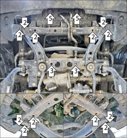 Защита радиатора, 2 мм, Сталь. для Jac T9 2024-н.в., Motodor.78315