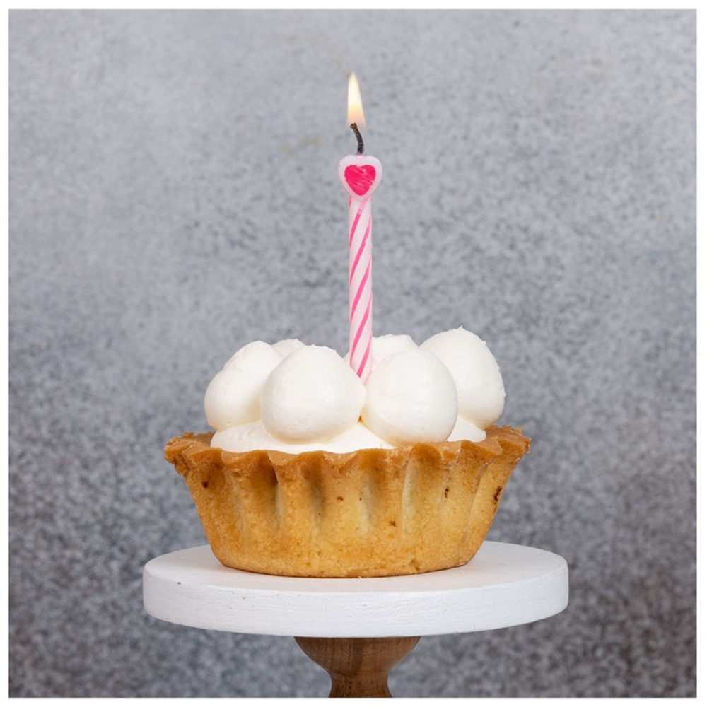 Свечи для торта с сердцем ассорти, 8 шт