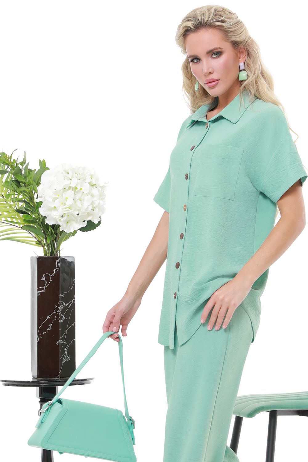 Костюм летний мятного цвета DStrend (Акция)