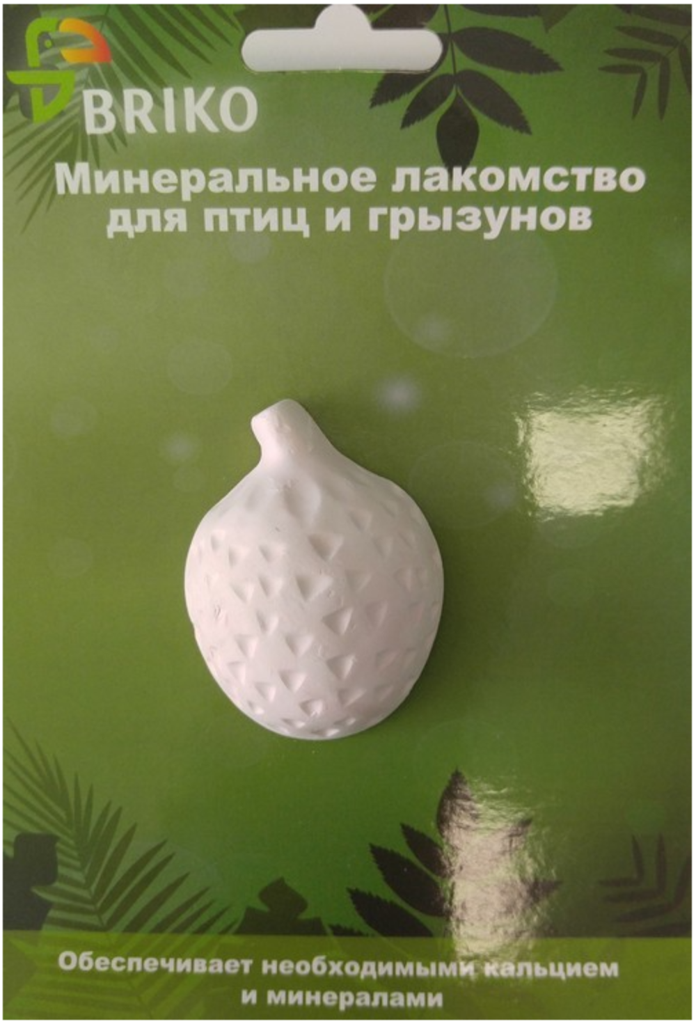 Минеральное лакомство клубника для птиц и грызунов 3,5*7,5см.
