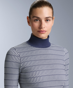 Oysho Бесшовная термофутболка с геометрическим узором Base Layer, синий