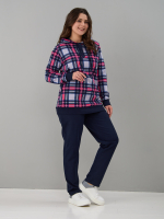 Костюм с брюками КБ-77/клеткасерая-малина