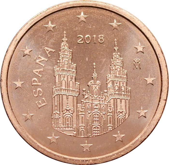 2 евроцента 2018 Испания (2 euro cent)