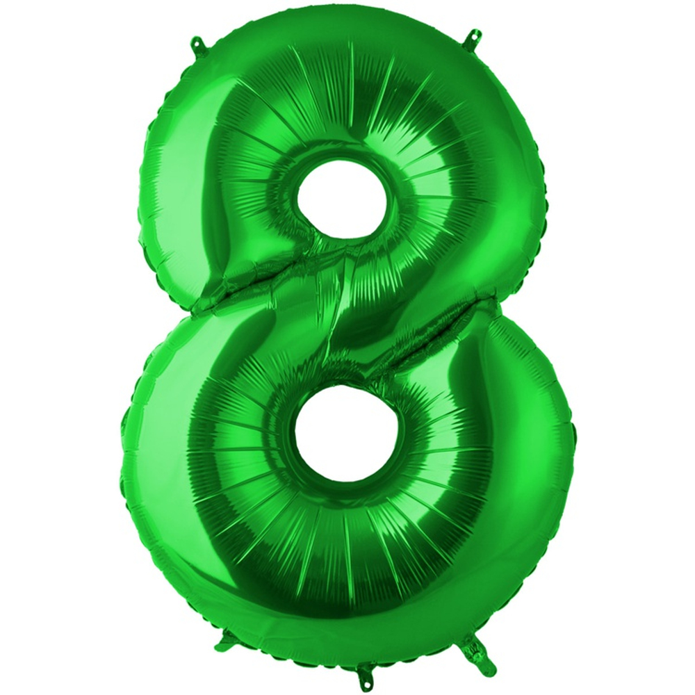 Шар фольгированный Цифра 8 101 см (Зеленый)