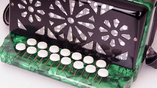 S40XL-C-GR Гармонь "Сувенир" 15х12-I, зеленая, Шуйская гармонь