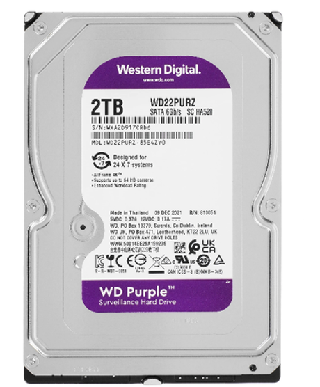 Жесткий диск Western Digital WD Purple 2 ТБ 3,5″ (WD22PURZ)