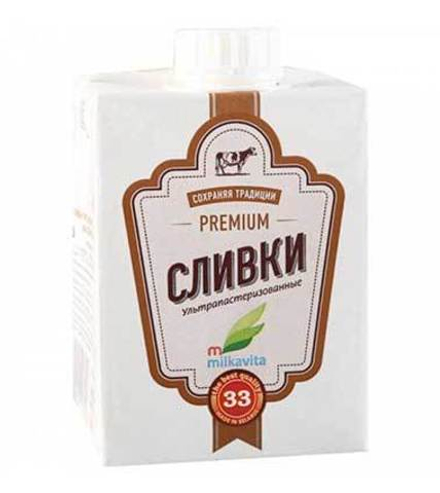 Сливки "Премиум" 33% 500г. Милкавита